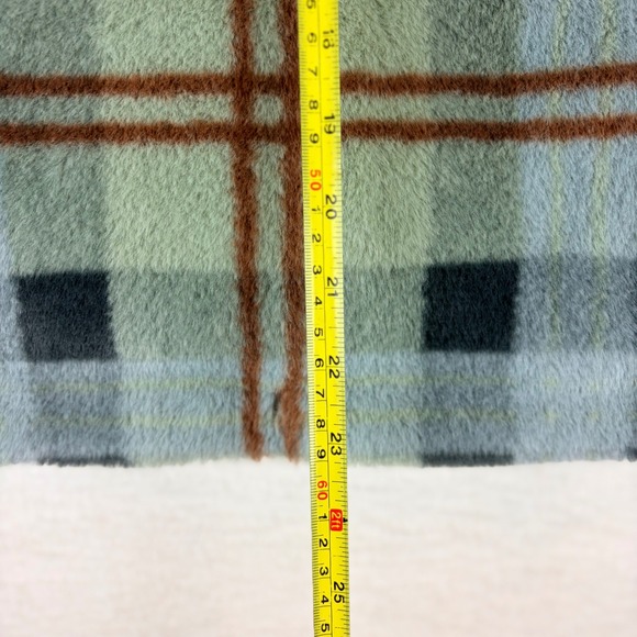 Vici Yosemite Adventures Plaid Teddy Jacket Sage Faux Fur Snap Front Large - Picture 8 of 12